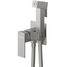 Смеситель с гигиеническим душем Cezares Slider DIF, встраиваемый, сатин