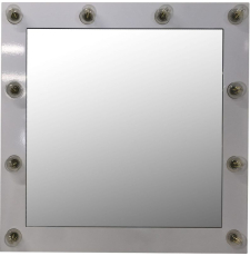 Зеркало Garda5/1_700_PVC 70x70, 01. 5/1. 700 .PVC, бел.гл., 10 ламп, гримерное