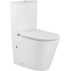 Унитаз напольный безободковый Prato Рим с крышкой, универсальный выпуск