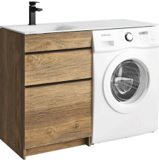 Тумба под стиральную машину Aqwella Terra 115 для умывальника, напольная, левая, дуб балтийский
