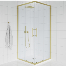 Душевая кабина Veconi Evo 300 G 80x80, кв., прозр. Easy Clean\золото браш.