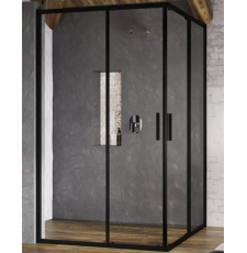 Душевая кабина Ravak Blix Slim BLSRV2K-100+BLSRV2K-100 100x100, транспарент, черный