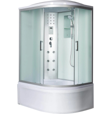 Душевая кабина River Dunay 120x80 L MT гидромассажная, выс., левая, мат.\бел.\хром мат.