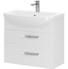 Тумба для умывальника Volna Onda 70.2Y Балтика подвесная, 2 ящ., белый глянец, tpONDA70.2Y-01