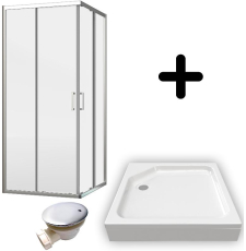 Душевая кабина Aquabath Atlas AB-04F 80x80 с поддоном, кв., прозр.\хром