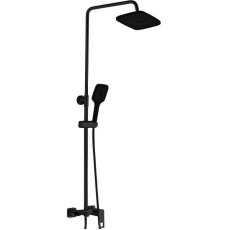 Душевая стойка с тропическим душем Haiba HB24615-7 со смесителем, черный