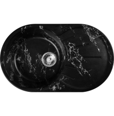 Мойка для кухни Wisent WA02-11 73.5x45, врезная, мрамор черно-белый