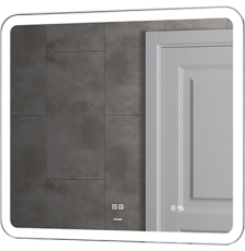 Зеркало Vigo Grani (Bora) Luxe 800 80x70 с подсветкой LED, сенсор, часы, подогрев