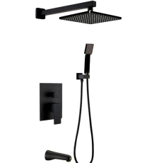 Встроенная душевая система Berges Nardis 3S Black 071006 со смесителем, черный матовый
