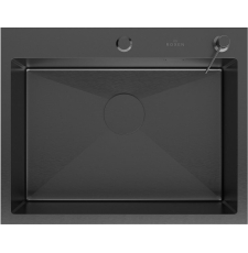 Мойка для кухни Roxen Simple PVD 60x48, врезная, с коландером, дозатором, графит Мойка для кухни Roxen Simple PVD 60x48, врезная, с коландером, дозатором, графит