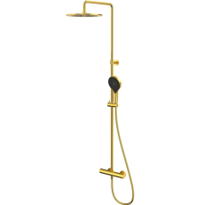 Душевая стойка Whitecross Y Y1254TOPGLB с термостатом, брашированное золото