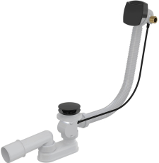 Сифон для ванны Alca A564BLACK, полуавтомат с наполнением, металл