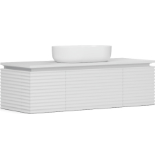 Тумба для умывальника Belux Дубай НП 132 подвесная, с подсветкой, белый матовый 18