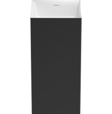 Раковина Wellsee Pure 40 напольная, глянц.белый/матов.черный