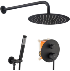 Встроенная душевая система Rea Lungo Black P4100 со смесителем, черный матовый