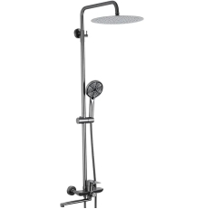 Душевая стойка Frap F24806-9 со смесителем, оружейная сталь