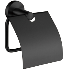 Держатель для туалетной бумаги Ledeme 717B L71703B с крышкой, черный