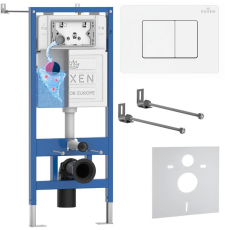 Инсталляция для унитаза Roxen StounFix Dual Fresh 868402 с кнопкой Steel, белый