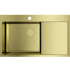Мойка для кухни Omoikiri Akisame 86-L Side-LG 86x51 4997045, врезная, левая, светлое золото Мойка для кухни Omoikiri Akisame 86-L Side-LG 86x51 4997045, врезная, левая, светлое золото