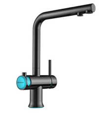 Смеситель для кухни Omoikiri Hotaru-B 4994029, под фильтр, вороненая сталь, голубой