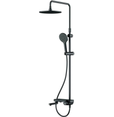 Душевая стойка с тропическим душем AM.PM Like F0780722, с изливом, черный