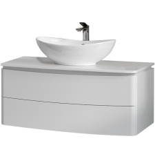 Тумба для умывальника Velvex Luna 100 подвесная, 2 ящ., белый глянец/дуб
