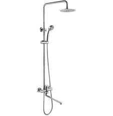 Душевая стойка с тропическим душем Ledeme L72403-2 со смесителем, нерж.сталь