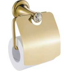 Держатель для туалетной бумаги CeramaLux Valencia 88507G с крышкой, золото