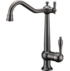 Смеситель для кухни Paulmark Retro Re213226-GM, под фильтр, вороненая сталь