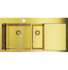 Мойка для кухни Omoikiri Akisame 100-2-LG-L 100x51 4973089, врезная, левая, светлое золото Мойка для кухни Omoikiri Akisame 100-2-LG-L 100x51 4973089, врезная, левая, светлое золото