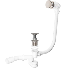 Сифон для ванны Roxen R70C-BN клик-клак, брашированный никель