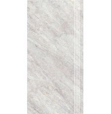 Плитка-керамогранит для ступеней Керамин Кварцит 7 29.5x60 бордюрная, светло-серый