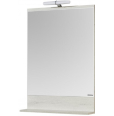 Зеркало с полкой Акватон Бекка 60x85, с подсветкой, дуб сомерсет