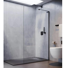 Душевая стенка-перегородка Veconi Korato KR-77B 90x200, прозр.\черн.