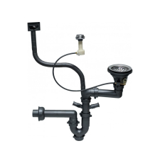 Сифон для кухонной мойки Gerhans K-380 с переливом, полуавтомат