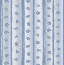 Текстильная шторка для ванны Bisk Shell 180x200 03810, голубой