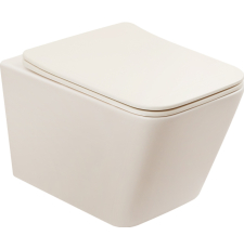 Унитаз Abber Rechteck AC1201MBE подвесной, с крышкой микролифт, светло-бежевый матовый