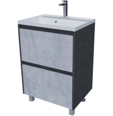 Тумба для умывальника Axus Джой 60 Слим напольная, 2 ящ., цемент, GS-00011428