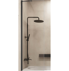 Душевая шторка на ванну Veconi PL-84B 70x150, прозр.Easy Clean\черный