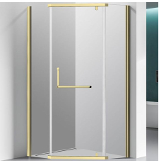 Душевая кабина Veconi RV-36G 90x90 пятиуг., прозр.\золото браш.