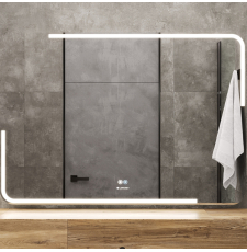 Зеркало Laparet Atlas 100x70 с подсветкой Led, сенсор, диммер, подогрев