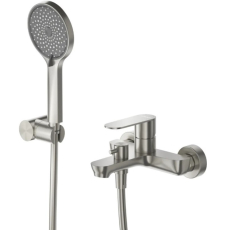 Смеситель для ванны Cezares Stylus VD с лейкой, настенный, сатин