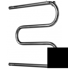 Полотенцесушитель Ростела М-образный 50x60 водяной, с полкой, ДУ-25, боковое 1", черный