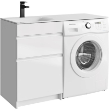 Тумба под стиральную машину Aqwella Duet 115 для умывальника, напольная, 2 ящ., левая, белый