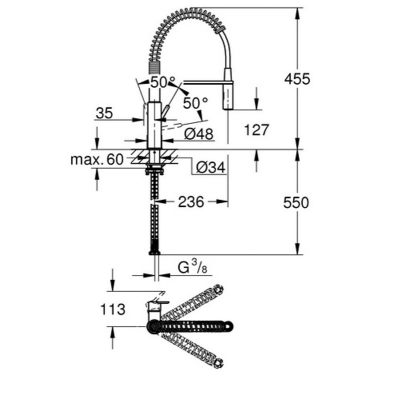 Устройство смесителя для кухни grohe