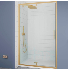 Душевая дверь Veconi Ottimo P20G 120x190, прозр.\золото браш.