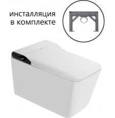 Умный электронный унитаз с инсталляцией Abber Rechteck AC1215S подвесной, с псевдобиде, импульсный