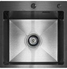 Мойка для кухни Blantek LS-5050B Nano black 50x50, врезная, ворон. сталь