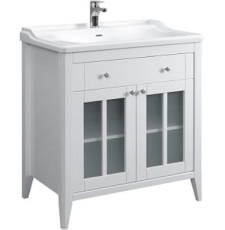 Тумба для умывальника Belux Дуглас Н 80-01 напольная, 2 дв., 1 ящ., белый глянц. 1
