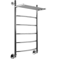 Полотенцесушитель Маргроид Вид 4 с полкой 80x50 водяной, нижнее